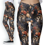 Vintage Gothic Älskare Blommigt Romantic Skeleton<br><div class="desc">Vintage Gothic Älskare Blommigt Leggings | Romantisk skeleton Kiss Design. Bygg upp mörkrets allure med Vintagen Gothic Älskare Blommigt Leggings. Den romantiska oljemålningen har funktioner för att kylla skelett i blommigtens bakgrund, vilket ger stil en unik fläkt. Perfekt till dem som uppskattar gothic mode, dessa läror är en mystisk blandning...</div>