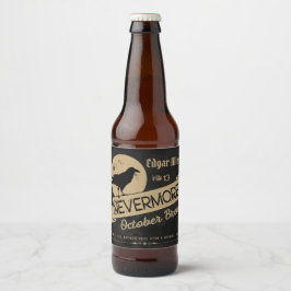 Vintage Gothic Anpassningsbar Personlig Raven Hall Ölflaska Etikett