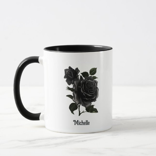 Vintage Gothic Black Ro Personlig Mugg (Vänster)