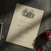 Vintage Gothic Black Toile Tan Wedding