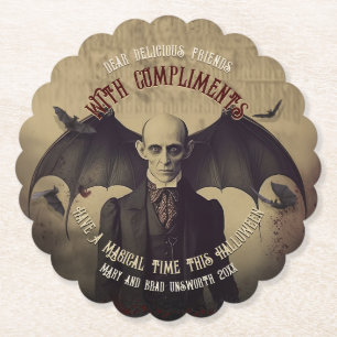 Vintage Gothic Dracula Halloween Underlägg Papper
