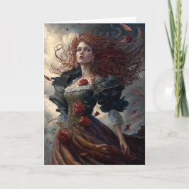 Vintage Gothic Female Notecard Anteckningskort