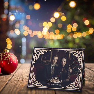 Vintage Gothic Folded Holiday Card Helgkort