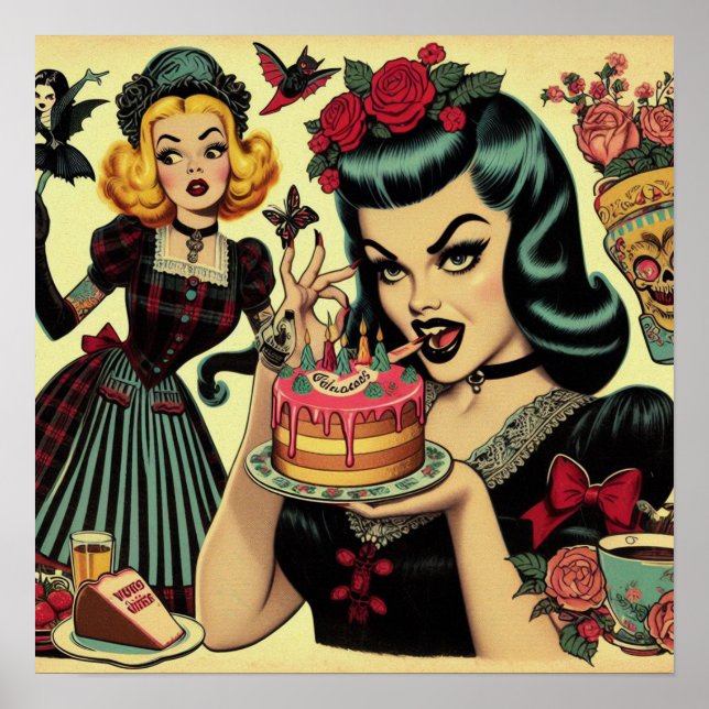 Vintage Gothic Girls Poster (Framsidan)