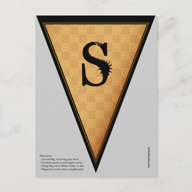 Vintage Gothic Halloween Banner Bunting Flagga Vykort (Framsida)