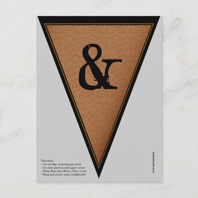 Vintage Gothic Halloween Banner Bunting Flagga Vykort (Framsida)