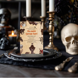 "Vintage Gothic Halloween Inbjudningar