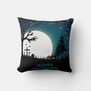 Vintage Gothic Halloween Pumpkins Kudde