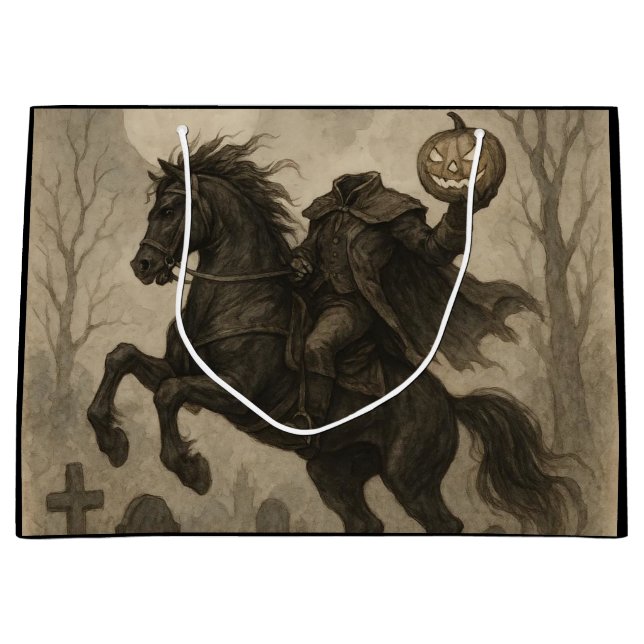 Vintage/Gothic Headless Horseman Halloween/hösten (Framsidan)