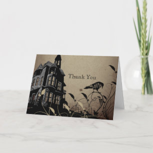 Vintage Gothic House-årsdag Tack Kort