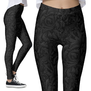 Vintage Gothic Mönster Leggings - Gothic Nostalgia