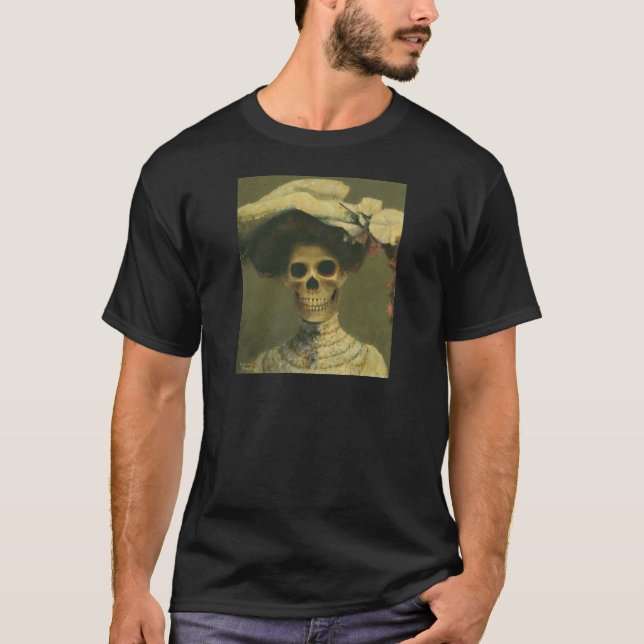 Vintage Gothic Skeleton Dam Tee (Framsida)