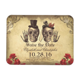 Vintage Gothic Skeleton - spara datumet Magnet