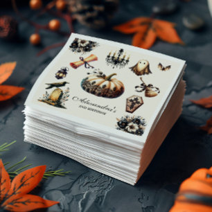 Vintage Gothic Spooky 2:a födelsedagen Halloween Pappersservett