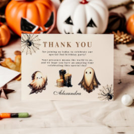 Vintage Gothic Spooky Halloween 2:a födelsedagen Tack Kort