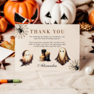 Vintage Gothic Spooky Halloween 2:a födelsedagen Tack Kort