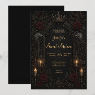 Vintage Gothic Sweet 16 Inbjudningar