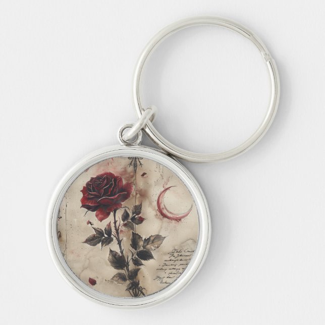 VINTAGE GOTIC RUND SILVERFÄRGAD NYCKELRING (Framsidan)