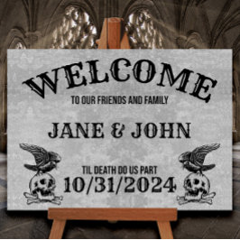 Vintage, gotik eller Halloween Bröllop Välkommen Poster