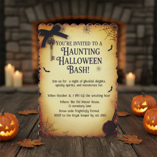 Vintage gotisk apotekshemsökt Halloween-fest Inbjudningar