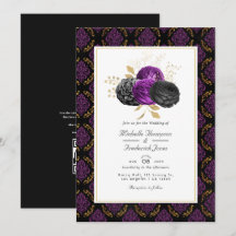Vintage gotisk blomster QR-kod RSVP bröllop