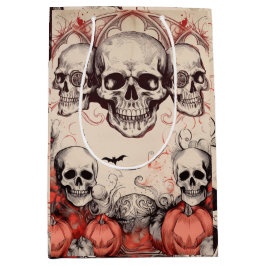 Vintage gotisk dödskalle Halloween presentbag mede