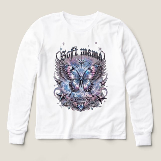 Vintage gotisk fjäril med vingar t shirt (Design framsida)