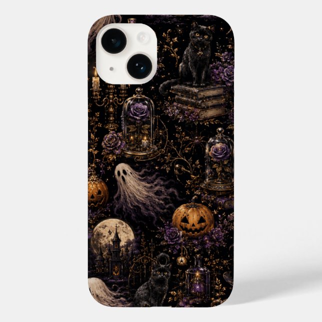 Vintage gotisk Halloween kuslig natt mönster (Baksida)