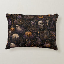 Vintage gotisk Halloween kuslig sömlös mönster