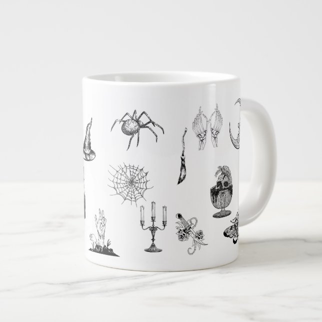 Vintage gotisk ockult mugg jumbo mugg (Framsida höger)