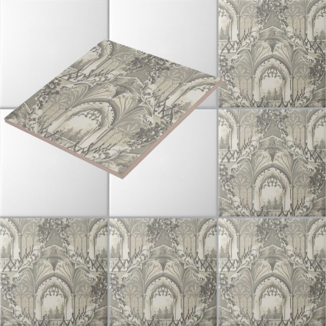 Vintage gotiskt slott mönster kakelplatta (Skapare uppladdad)