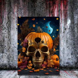 vintage, gotsk pumpa, spasoky halloween inbjudningar