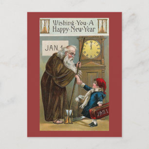Vintage Gott nytt år Helg Vykort