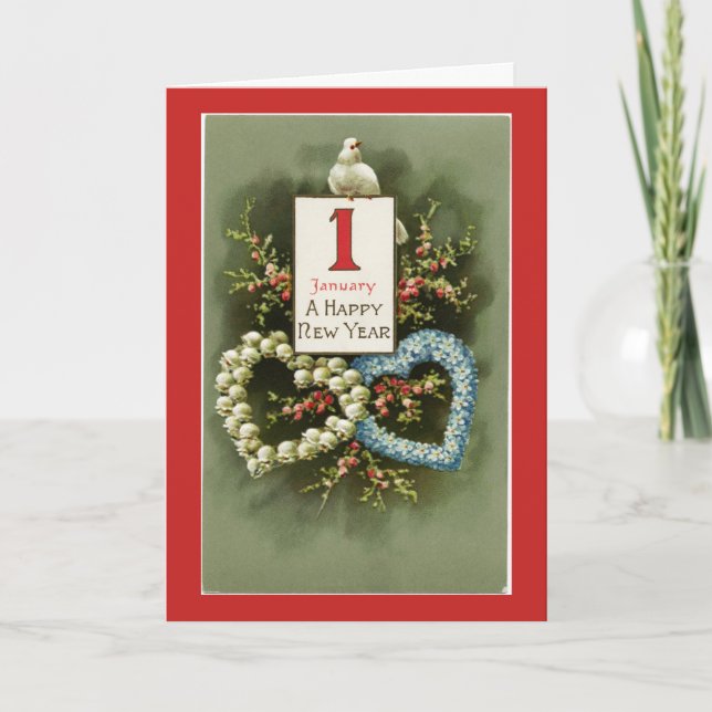 Vintage Gott nytt år Helgkort (Framsida)