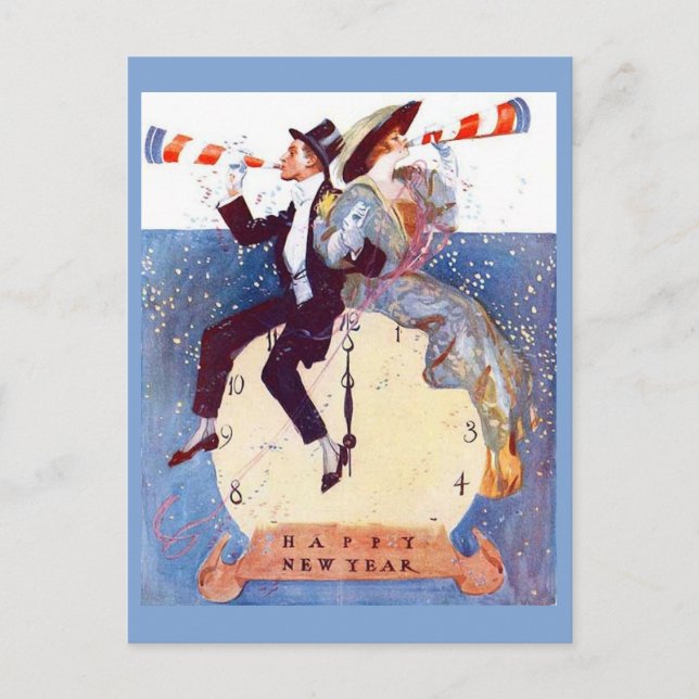 Vintage Gott nytt år Vykort (Framsida)