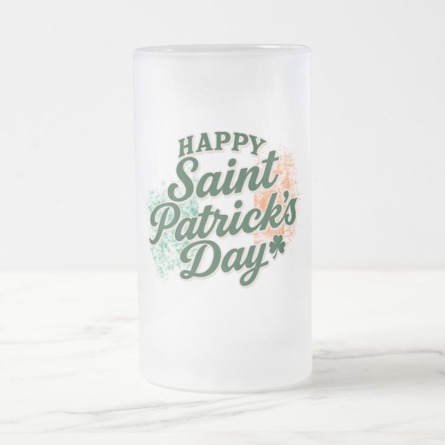 Vintage Gott St. Patrick's Day Frostat Ölglas (Center)