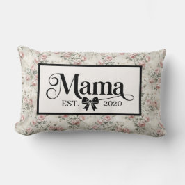 Vintage Grå Blommig Anpassad Mamma Minnessgåva Lumbarkudde