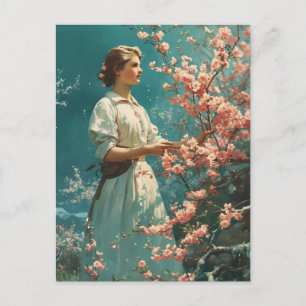 Vintage Grace under Cherry-Blommar Vykort