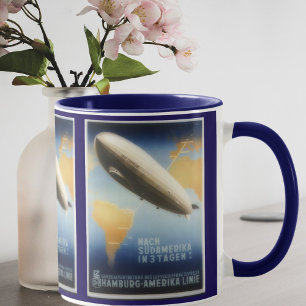 Vintage Graf Zeppelin, resande och Mugg