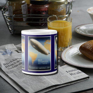 Vintage Graf Zeppelin-reseaffisch Jumbo Mugg