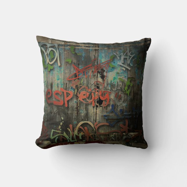 Vintage Graffiti Decorative Pillow Kudde (Framsida)