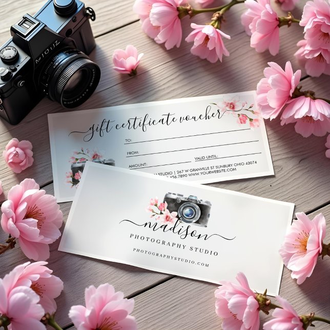 Vintage - grafik - grafik - grafik - grafik - graf (Vintage Camera & Florals Photography Gift voucher)