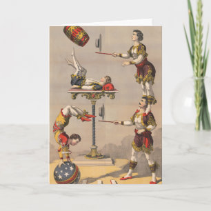 Vintage grafik Skriv ut med en Acrobat Act. Kort