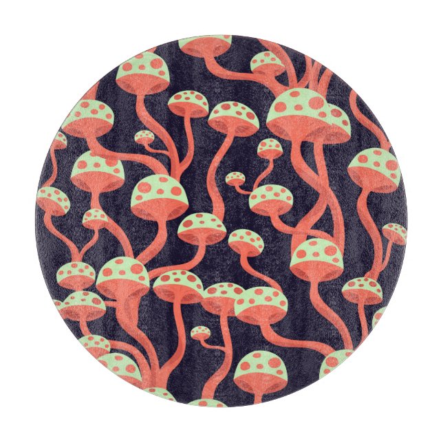 Vintage Grafik Svampar Sömlösa Mönster (Framsidan)