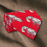 Vintage grafisk lobster i rött slips<br><div class="desc">Den här röda och vita nektin har en mönster i vintagen av en grafisk hummer. Perfekt för älskare och köksmästare.</div>