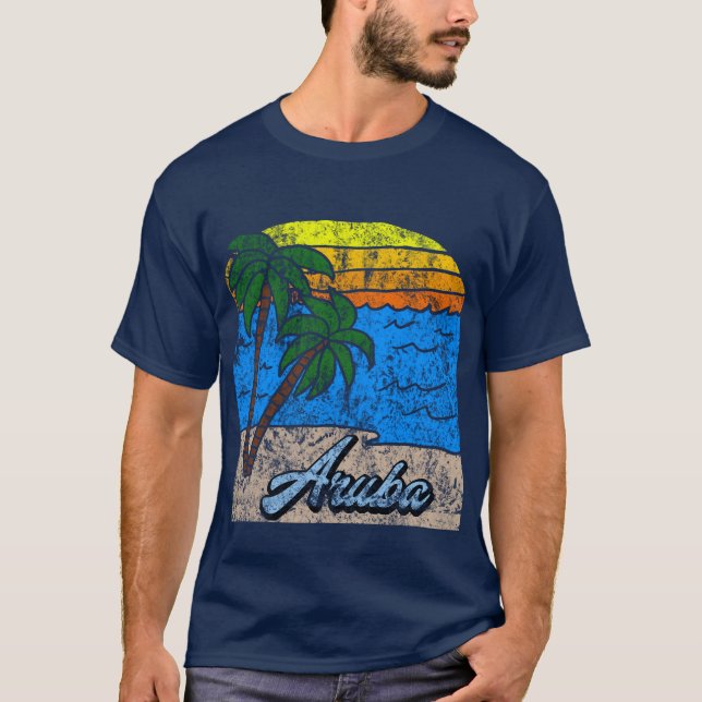 Vintage grafiska Aruba T Shirt (Framsida)