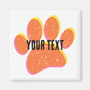 Vintage Grainy Hund Pawprint Magnet