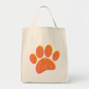 Vintage Grainy Hund Pawprint Tygkasse