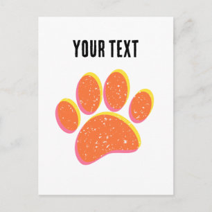 Vintage Grainy Hund Pawprint Vykort