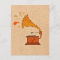 vintage grammofon med musikutslag